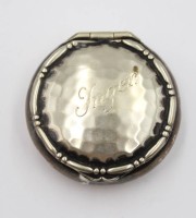 Auktion 367 / Los 11050 <br>Pillendose, &auml;lter, Namensgravur "Inger", versilbert, ca. D-3cm