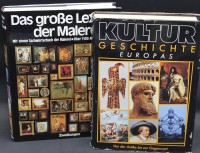 Auktion 367 / Los 3037 <br>2 Grossbildb&auml;nde "Lexikon der Malerei" und "Kulturgeschichte Europa" beide reich illustriert