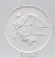 Auktion 367<br>Wandplakette mit dem Relief &bdquo;Die Nacht&ldquo; von Bertel Thorvaldsen, Royal Copenhagen, ca. D-14,5cm