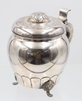 Auktion 367 / Los 11051 <br>wohl Bierhumpen, versilbert, gemarkt, leicht berieben, ca. H-15cm