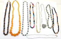 Auktion 367<br>9x div. Halsketten, meist Halbedelstein