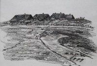 Auktion 367<br>unleserl.signierte Kohlezeichnung, Hallig, datiert 1989,  gerahmt/Glas, RG 23,5 x 31,5cm