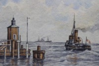 Auktion 367<br>Wilhelm Schulz, Cuxhaven Alte Liebe, Aquarellierte Zeichnung, ger./Glas, RG 25 x 31cm