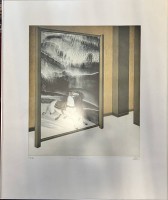 Auktion 367 / Los 5030 <br>unleserl. sign. grosse Radierung "Ein Liebespaar" betitelt, , Nr. 17/45, ger/Glas, RG 62x50 cm