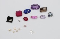 Auktion 367<br>kl. Konvolut Ausfassware, div. Steine, keine Brillanten