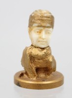 Auktion 367<br>kl. Petschaft o.&auml;., Metall u. Bein, um 1900, ca. H-3,5cm