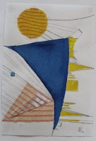 Auktion 367<br>abstraktes Mischtechnik, HS 72 monogrammiert, ungerahmt, BG 50,5 x 34,5cm