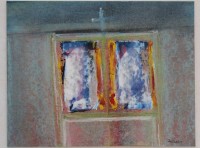 Auktion 367 / Los 4027 <br>Phil Darlay o,&auml;., verso betitelt Studie A, Mischtechnik, gerahmt/Glas, RG 36 x 41,5cm