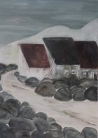 Auktion 367<br>Doris Schmidtke, Aquarell, verso betitlet "Endstation Stille", ger./Glas, RG 61 x 41,5cm