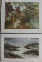 Auktion 367 / Los 4037 <br>2x div. Aquarelle von Doris Schmidtke, je im Nurglasrahmen, ca. 60 x 50cm