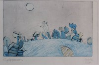 Auktion 367<br>Kunstdruck nach Maria REESE (1942), H&uuml;gelpflanzen, ger./Glas, RG 32 x 43cm