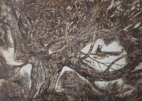 Auktion 367 / Los 5043 <br>wohl Anatoly  MARCHUK  (1956) , Mann in Ruderboot, Radierung, gerahmt/Glas, RG 48,5 x 60cm