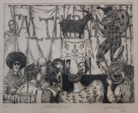 Auktion 367 / Los 5050 <br>Karel ZELENKO (XX), Radierung, betitelt Prerokovalka, Nr. 2/50, ger./Glas, RG 50,5 x 60,5cm