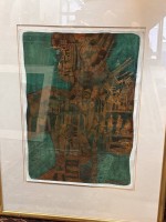 Auktion 367 / Los 4056 <br>A.Herfold oder &auml;hnlich? gr. Mischtechnik Bild, ger/Glas, RG 82x63 cm