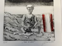 Auktion 367<br>Gerard Van Kerkhof , 1985 "&bdquo;Puppe im Unrat&ldquo; orig. Radierung, ger/Glas, RG 61x51 cm