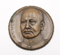 Auktion 367<br>Plakette um 1914, von Kluck, Bronze, D-11,8cm