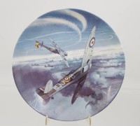 Auktion 367<br>Sammelteller Coalport,  Serie Reaping the Whirlwind, Up and Over, ca. D-20,5cm