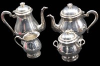 Auktion 367<br>4 tg. versilbertes  Kaffee-Teeset, H-20 cm