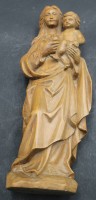 Auktion 367<br>Holzskulptur, Madonna mit Kind, H-28 cm