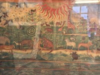 Auktion 367<br>Roger La Borde (XX), gr. Kunstdruck "Der Garten Eden" ger/Glas, RG 55x74 cm