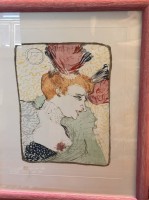 Auktion 367<br>Henri de Toulouse-Lautrec, Frau Marcelle Lender, 1895, Lithografie-Kunstdruck, neuzeitlich, ger/Glas, RG 60x48 cm