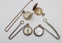 Auktion 367<br>Konvolut div,. defekter Taschenuhren, u.a. Silbergeh&auml;use, 3x mit Kette