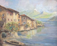 Auktion 372<br>J. Reymen, mediterrane K&uuml;stenlandschaft, &Ouml;l/Leinwand, gerahmt, RG 51 x 60cm