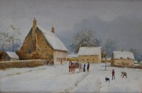 Auktion 367<br>Richard SIMM (1926-2019), Winterlandschaft, &Ouml;l/Kupfer, gut gerahmt, RG ca. 22 x 27cm