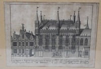 Auktion 367<br>alter Stich, Rathaus von Br&uuml;gge, 17./18. Jhd. , gerahmt/Glas, RG 26 x 34cm