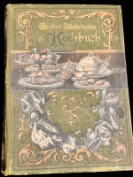 Auktion 367<br>M. Eberhardt "Das grosse illustrierte Kochbuch" um 1900, ca. 730 Seiten, Gebrauchsspuren