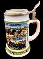 Auktion 367 / Los 7065 <br>Reservistenkrug, neuzeitlich, Milchglas mit Zinndeckel, H-19 cm