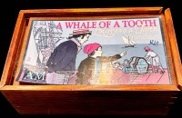 Auktion 367<br>"A whale of tooth" Gravurwerkzeug mit Walzahn Imitat etc in Holzkasten, 8x21x13 cm