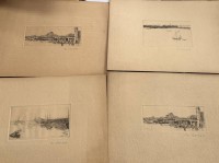 Auktion 367 / Los 5074 <br>Willi GEIGER (1878-1971)  7x Hamburg Radierungen, alle BG 26x36 cm, Motivgr&ouml;ssen unterschiedlich