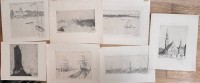 Auktion 367<br>Willi GEIGER (1878-1971) , 8x div. Radierungen, hpts. Hamburg Motive, nicht alle signiert, ca. 18x22 cm