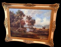 Auktion 368<br>grosses Landschafts-Gem&auml;lde, gut gerahmt (Sperrgut)