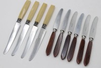 Auktion 368 / Los 15011 <br>Obstmesser &auml;lter, je mit Bakelitgriffen, 4x hell, 6x dunkle Griffe, ca. L-17 u. 20cm