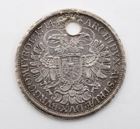 Auktion 368<br>Silberm&uuml;nze, gelocht, datiert 1714, 28,1gr., D-4,6cm