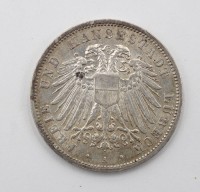 Auktion 368<br>3 Mark-Silberm&uuml;nze der Freien und Hansestadt L&uuml;beck, 1912, 16,6gr., D-3,3cm