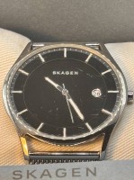 Auktion 368 / Los 2015 <br>Quartz HAU "Skagen" in Restkarton, orig. Stahlband, SKAGENHolst SKW6284l. eichte Tragespuren, nicht &uuml;berpr&uuml;ft