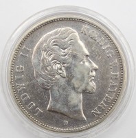 Auktion 368 / Los 6042 <br>5 Mark 1875, Ludwig II von Bayern, gekapselt