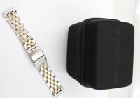 Auktion 368<br>"Breitling" Uhrenarmband, Pilotband, Stahl/Gold in Tasche, L-ca. 18 cm geschlossen, kaum oder wohl ungetragen?