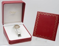 Auktion 368<br>Cartier Santos OCTAGON 25mm Quartz 2 Tone, 0.40TCW Diamond , Band Stahl/Gold-750-, Ref. 187903, Kaufdatum 1993, Werk l&auml;uft, mit Box und Papiere