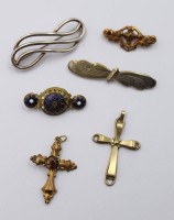 Auktion 368<br>6 div. Teile antiker Modeschmuck, Gr&ouml;&szlig;tes ca. 5,5 x 2cm
