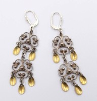 Auktion 368<br>Paar Ohrh&auml;nger, Silber, wohl Norwegen, zus. ca. 7,1gr., L-6,5cm