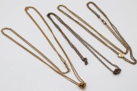 Auktion 368<br>3x lange Uhrenketten, Doubl&eacute;, je mit Kettenschieber, um 1910