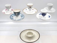 Auktion 368<br>6x div. Eierbecher, teilw. &auml;lter, u.a. Rosenthal und Royal Copenhagen (dieser mit Chip), ca. H-5,5cm