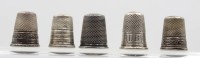 Auktion 368<br>5x Fingerh&uuml;te, Silber, 17,6gr.