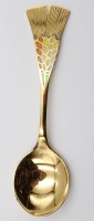 Auktion 368<br>Jahresl&ouml;ffel, Robbe &amp; Berking, 1987, 925er Silber vergoldet, 69,2gr., L-17,5cm, leichte Lagerrungsspuren