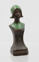 Auktion 368<br>wohl fig&uuml;rl. Petschaft, um 1900, teilw. farbig gefasst, H-6cm