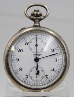 Auktion 368 / Los 2042 <br>Tissot Beobachteruhr, Werk l&auml;uft, DK oder Sweden?, D-5 cm, Silbergeh&auml;use, 2 Deckel Silber